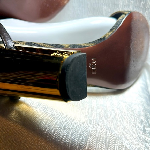 Fendi Shoes Jacquard FF Ankle-Strap Pumps Heels 40-10 HTF - Picture 11 of 16